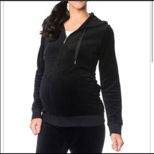 Motherhood maternity velour tracksuit (zip-up hoodie and pants), size M